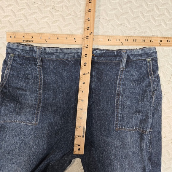 Rag & Bone Miramar Mia Denim Print Cotton Terry Jogger Pants Blue L Athleisure - Picture 8 of 11